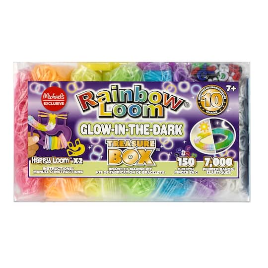 12 Pack: Rainbow Loom® Glow-in-the-Dark Treasure Box™ Bracelet Making Kit